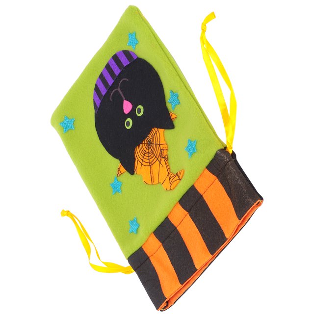 Bolsas De Golosinas De Halloween, Bolsa De Dulces De Truco O Trato, Bolso De Dulces De Halloween, Bolsa De Dulces De Halloween, Fieltro Para Halloween Para Fiesta Para El Hogar ZAQW gato negro verde