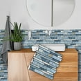 thumbnail image 4 of DEWOO 10-Sheet Peel and Stick Kitchen Backsplash Tiles, 12"x12" Self-Adhesive Marble Blue Wall Tiles for Kitchen and Bathroom(Blue Marble), 4 of 11
