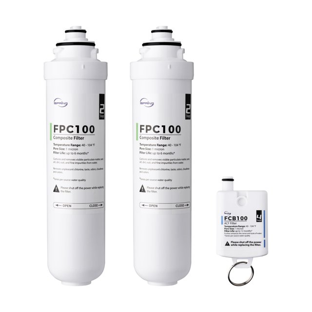 iSpring F3RCD100 Trousse de Filtres de Remplacement de 1 An pour Comptoir du Système RCD100 RO, Comprend FPC100 x2, FCB100 x1, 3 Pcs