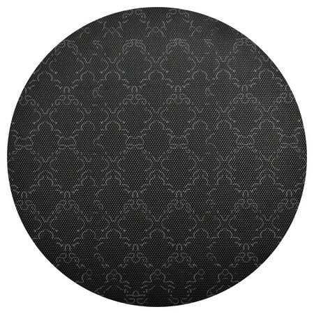 

Black Decorative Pattern 15.4in Diameter PVC Plate Mat Heat-Resistant and Cuttable Kitchen Decor