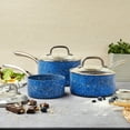 thumbnail image 2 of HLAFRG Nonstick Premium 3-Piece Saucepan Set with Glass Lids, Blue, Natural Durable Granite Coating, Nonstick, Durable & Oven Safe to 450°F, 1&2&3QT, 2 of 5