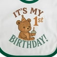 thumbnail image 4 of Inktastic Cute Teddy Bear 1st Birthday Celebration Boys or Girls Baby Bib, 4 of 4