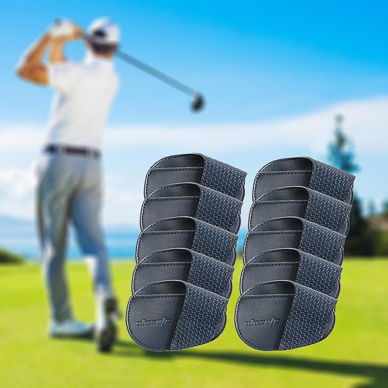 Golf Iron Head Covers Set Protector Durable Lightweight PU Practical  Headcover Golf Head Covers for Golf Playing Golfer Outdoor Sport Gift Deep  Blue