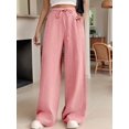 thumbnail image 6 of Women'S High Waist Slim Fit Draped Casual Tie Front Wide Leg Pants Pink XXL, 6 of 9