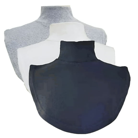 TELOLY Cotton Mock Turtleneck Dickey Half Top Collar Neck Blouse False Fake Neck Warmer, Black White Grey