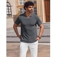 thumbnail image 5 of COOFANDY Men' Muscle V Neck Polo Shirts Slim Fit Short Sleeve Golf T-Shirts Ribbed Knit Soft Tees, 5 of 6