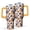 Orangish, variant on Leopard Print 40oz Tumbler– Stainless Steel Insulated Tumbler with Handle and Straw, Large Capacity Travel Cup for Hot & Cold Drinks