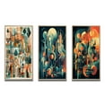 thumbnail image 2 of Designart "Mid Century Innovations Green and Orange II" Modern Midcentury Framed Wall Art Set Of 3 - Green Midcentury Frame Canvas Set For Living Room Decor, 2 of 6