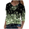 thumbnail image 3 of Pompotops T-shirt Décontracté à Manches Longues Imprimé Fleurs Printemps Automne Col en V pour Femmes Liquidation, 3 of 5
