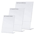 thumbnail image 4 of Paokuoon Acrylic Display Stand Acrylic Sign Holder 3Pcs Clear Water Resistant Slanted Table Display Stand for Office Restaurant, 4 of 7