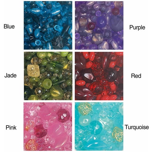 Assorted Lot of Mixed Beads Acrylic Glass Gemstones Making Supplies 2lb 