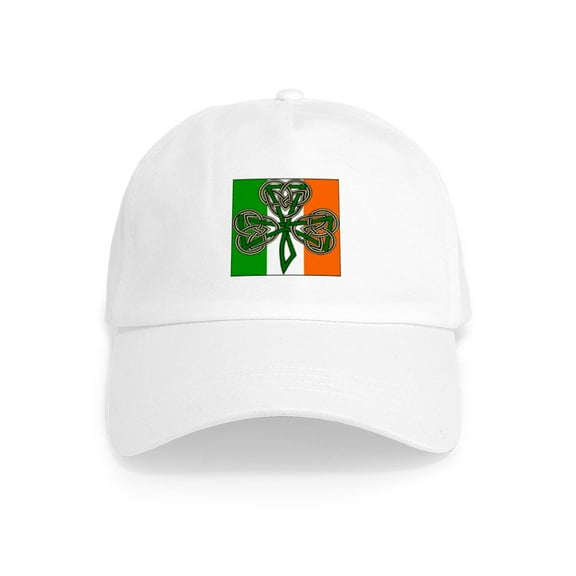 CafePress - IRISH FLAG CELTIC CROSS SHAMROCK Cap - Adjustable 100% Brushed Unisex Casual Cotton Baseball Cap, Beige, 1