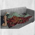 thumbnail image 6 of Autumn Soft Flannel Fleece Blanket, Fall Ivy on Old House Walls Left Countryside Mansion Vintage Architecture Design, Cozy Plush for Indoor and Outdoor Use, 70" x 90", Red Mint Green, by Ambesonne, 6 of 6
