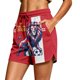 thumbnail image 1 of Women's Football Graphic T-Shirt, Women's Casual Loose Fit Printed Shorts with Pockets - Elastic Waist Drawstring Summer Shorts for Soccer Tournament 2026 Wine Size: M, 1 of 5