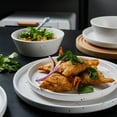 thumbnail image 4 of Stone Lain Jade Stoneware Dinnerware 16-Piece Set of 4, White, 4 of 6