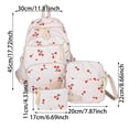 thumbnail image 2 of 3 Piece Cherry Print Backpack Set Lightweight Casual Daypack with Crossbody Pouch and Pencil Case for Travel Daily Commute 16.5 x 11.8 x 5.5 Inch, 2 of 2