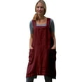 thumbnail image 2 of ERTUTUYI Women Cotton Linen Pinafore Square Cross Apron Garden Work Pinafore Dress Red 5XL, 2 of 8