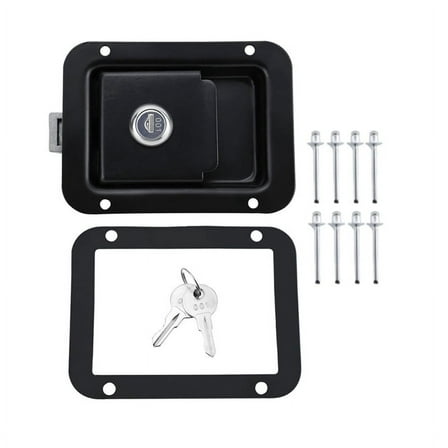 1 x Toolbox Latch with Keys With 8 rivet-Black