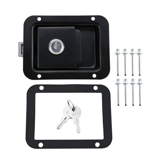 1 x Toolbox Latch with Keys With 8 rivet-Black