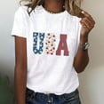 thumbnail image 4 of Fartey USA Flag Tee Shirt for Women 4th of July Memorial Day Gift T Shirts Casual Loose Short Sleeve Crew Neck Tops Trendy Graphic Tees Independence Day Patriotic Blouses White M, 4 of 4
