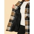 thumbnail image 5 of INSPIRE CHIC Women's Turn Down Collar Plaid Toggle Duffle Long Overcoat M Brown, 5 of 5