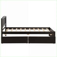 thumbnail image 6 of Twin Size Pine Wood Platform Bed with Two Drawers, Espresso – No Box Spring Needed, 6 of 12