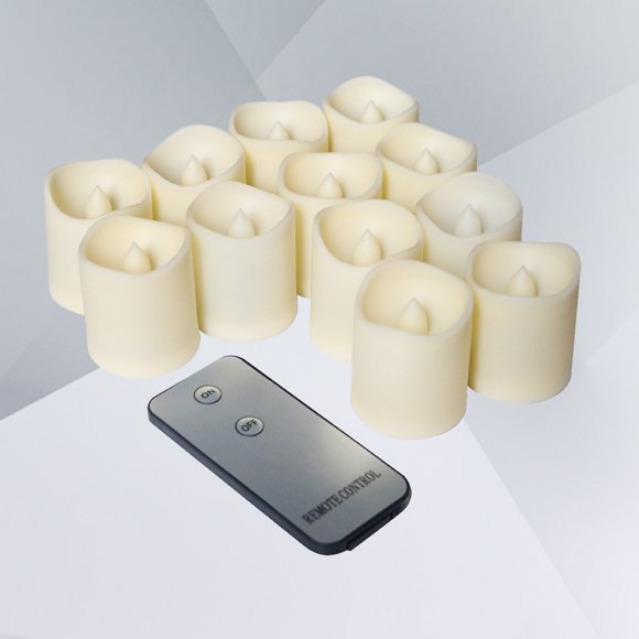 ETHZZLE 12Pcs No Dripping Wax Flameless Candles for Home and Church