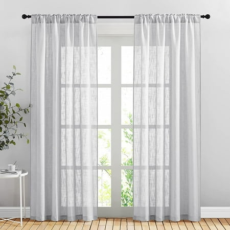 Semi Sheer Curtains For Living Room 84 L Rod Pocket Back Tab Elegant Window Semi Sheer Curtains For Living Room 84, Back Tab Sheer Curtains Canada