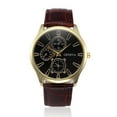 thumbnail image 3 of Reloj de cuarzo para hombre, reloj de pulsera analógico de aleación de cuero y cuarzo para hombre., 3 of 3