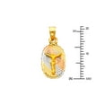 thumbnail image 3 of Wellingsale 14K Tri 3 Color Gold Polished Diamond Cut Religious Jesus Charm Pendant, 3 of 5