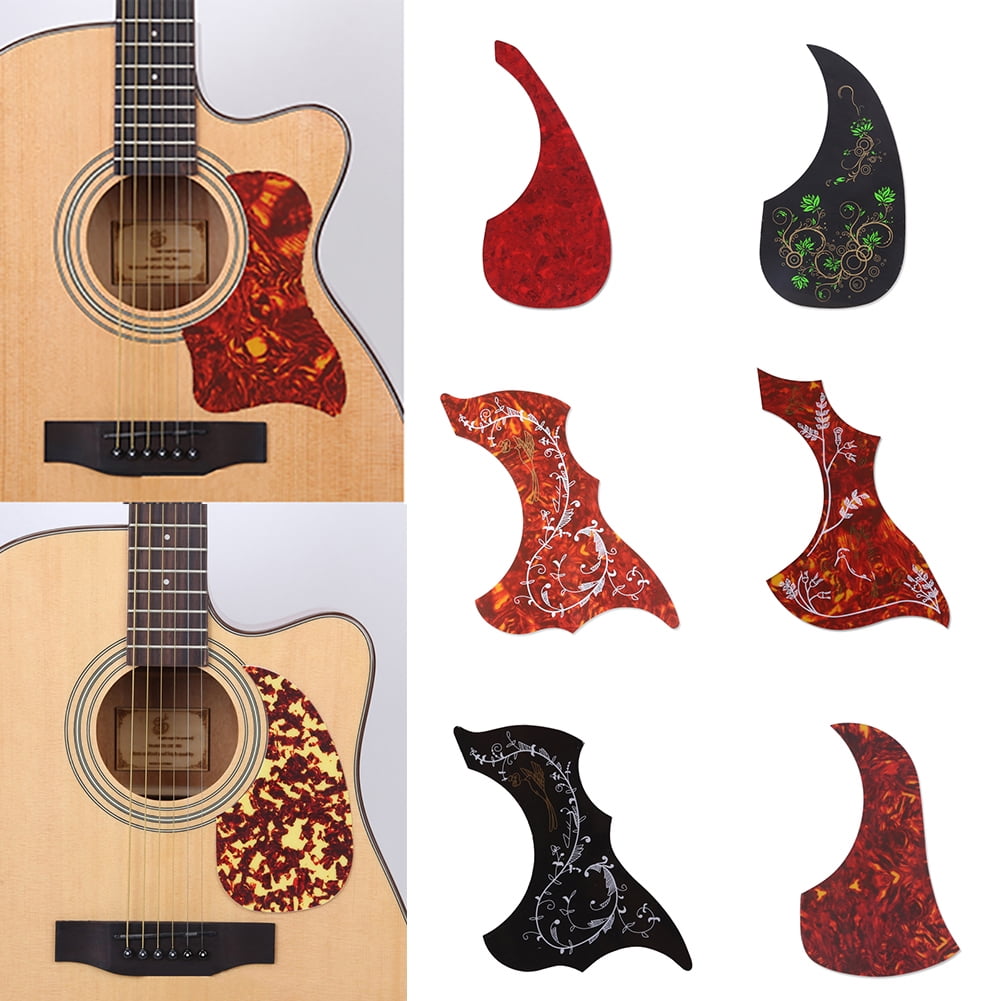 6Pcs Folk Guitar Pickguard Board Sticker Musical Instrument Accessory Guitar Body Decal Sticker 