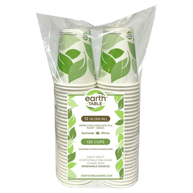 Earth Table Compostable Paper Cups 12 fl. oz., 120 ct.