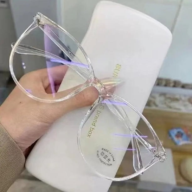Lunettes d'ordinateur transparentes, monture pour femmes et hommes, Anti lumière bleue, rondes, occultantes, verres optiques