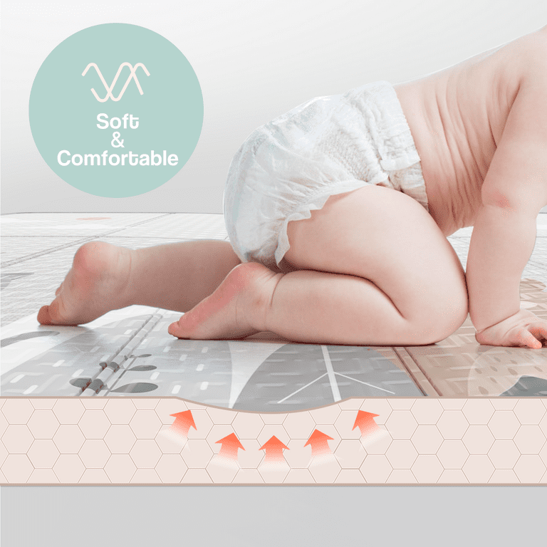 Boho Rainbow 50x50 Play Mat For Playpen, Washable Portable Baby Floor Playmat, Non Slip Foldabe Infant Crawling Mats, Tummy Time Mat Pad For Toddlers Baby Play Pen Mats For Home