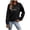 Black, variant on Women's Sweatshirt Smile Heart Graphic Crew Neck Long Sleeve Pullover Sweatshirt Cottagecore Casual Top