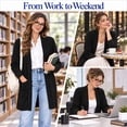 thumbnail image 5 of WUJINXIA Womens Lightweight Loose Fit Cardigan Coat Open Front Long Sleeve Sweater Jacket with Side Pockets, 5 of 6