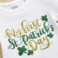 thumbnail image 4 of Kiijoy St Patrick's Day Outfits for Newborn Girls Short Sleeve Bodysuit Tutu Skirt Headband Set, Sizes 6-12M, 4 of 6