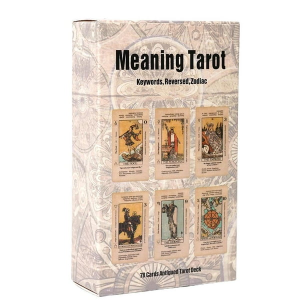Tarot para principiantes con nuevo significado en las tarjetas, palabras clave, Chakra invertida, elemento del zodiaco del planeta, tamaño mediano Fivean unisex