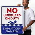 thumbnail image 2 of No Lifeguard On Duty Sign, Blue Pool Sign,, 2 of 8