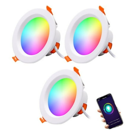 

Mduoduo Wifi Graffiti Intelligent Downlight RGBCW Full Color Dimming Voice Control 10W Led Embedded Ceiling Lamp with Remote-control for Home Hotel - 3 Pcs