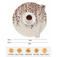 thumbnail image 6 of 13 Inch Round Placemats Set of 6, Brown Eucalyptus Leaves Non Slip Heat Insulation PP Table Mats, Spring Leaves Plants Country Beige Washable Place Mats for Kitchen Dining Party Table Decor, 6 of 7