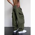 thumbnail image 3 of Summer Cargo Pants Men Oversized Pocket Casual Pants Men Japanese Streetwear Hip-hop Loose Wide Leg Pants Mens Thin Trousers, 3 of 5
