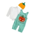 thumbnail image 2 of Xudanell Baby Boy Halloween Outfit Festival Outfit Romper Plaid Overalls Pants Hats Baby Boy Clothes 6-9 Months, 2 of 7