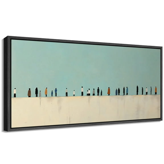 Large Framed Canvas Print Dramatic Storm Cloud in Dark Sky Wall Art Decorative Ready to Hang Painting for Living room Bedroom - 60"x30" Black Frame