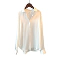 thumbnail image 2 of Mdesiwst Ladies Shirt Lapel Neck Single-Breasted Buttons Placket Long Sleeve Cardigan Casual Wear Solid Color Women Summer Sun Protection Shirt Commuter Clothes, 2 of 6