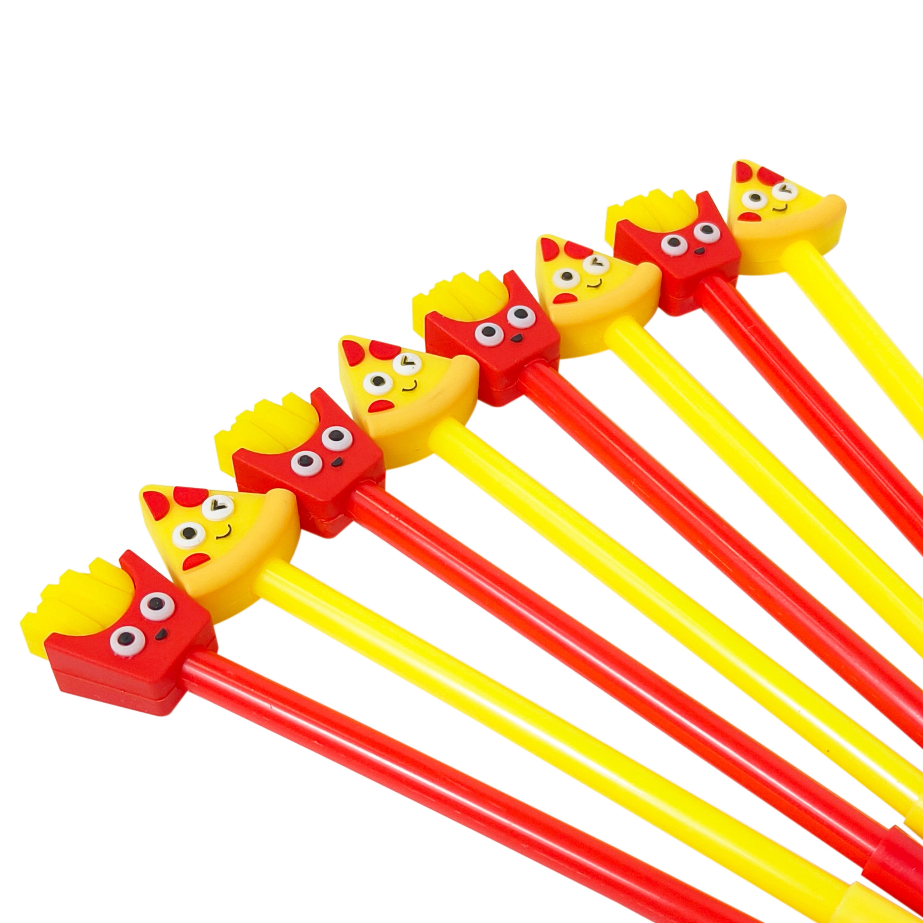 French Fry and Pizza Novlety Pens, 8 Pack, Simply Sweet Brand