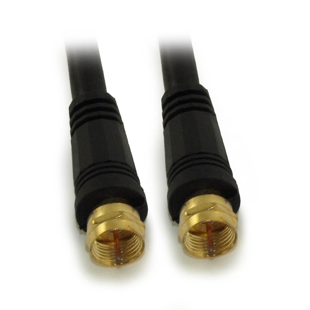 8IN RG6 QUAD SHIELD Black HIBANDWIDTH Coax Cable Ftype Gold Plated