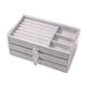 thumbnail image 2 of Joyero Wzw240520003 | Organizador Multicapa de Terciopelo Acrílico con Tapa Transparente | Beige Gris, Capacidad de 1 L | Cajones con Compartimentos para Pendientes, Anillos y Collares | Elegante y D, 2 of 6