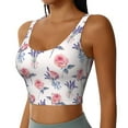 thumbnail image 2 of Fotbe Lavender Flowers Pattern Womens' Sports Bra Longline Wirefree Padded with Medium Support Sports Moisture-Wicking Workou Vest,Tank Top-Large, 2 of 9