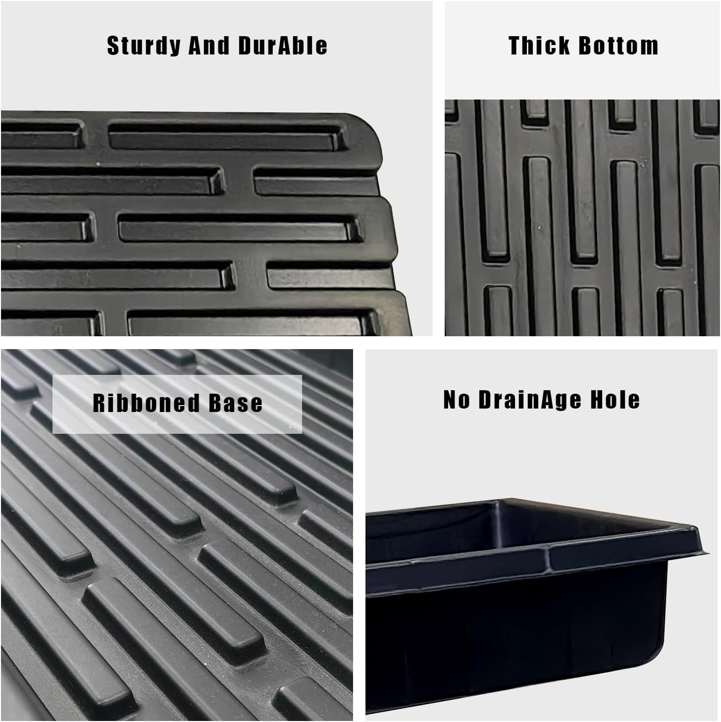 Reusable Heavy Duty Extra Thick Seed Starting Trays, 10 Pack No Holes Propagation Flats for Microgreens, Seedlings, Germination, Fodder and Transplant